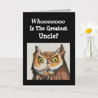 Greatest Uncle Birthday Funny Owl