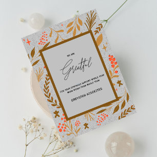 Greatful Elegant script Yourlogo Bulk Holiday card