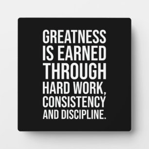 Greatness and Hard Work - Gym, Hustle, Success Plaque