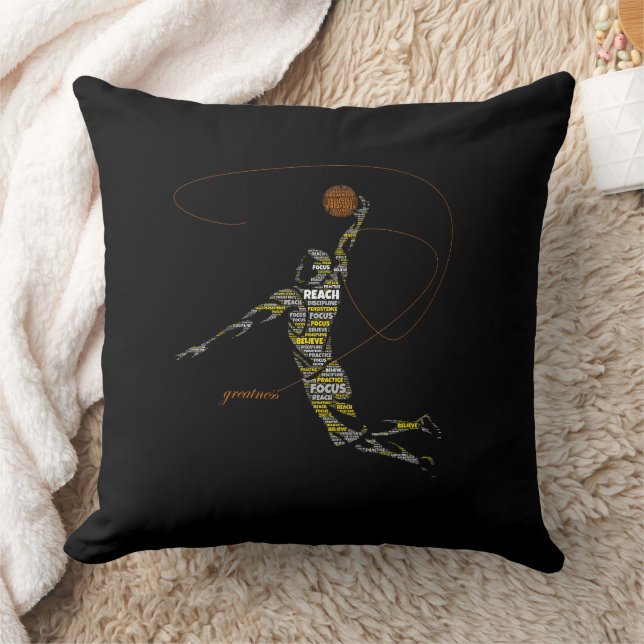 Greatness Basketball Typography Cushion (Blanket)