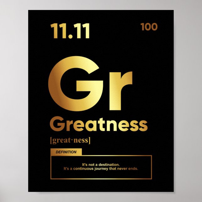Greatness Definition | Motivational Poster (Front)