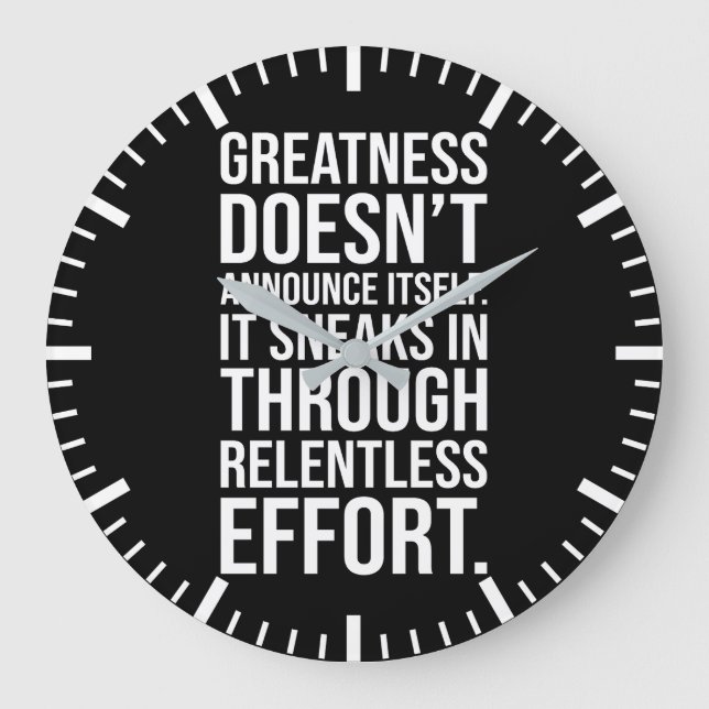 Greatness - Success Hustle Motivational Large Clock (Front)