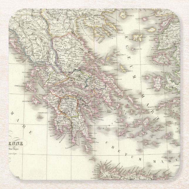 Grece ancienne - Ancient Greece Square Paper Coaster (Front)