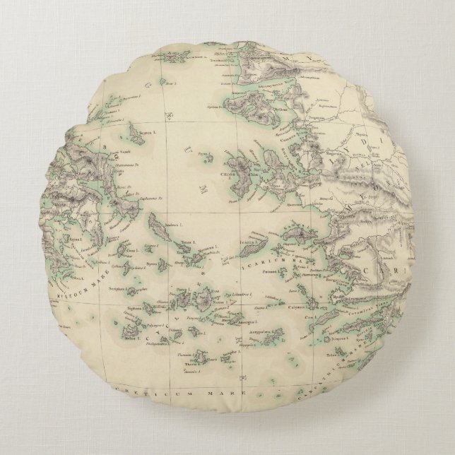 Grecian Archipelago, ancient Round Cushion (Front)