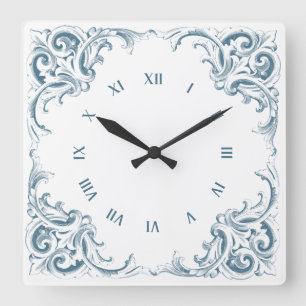 Grecian Mediterranean Decorative Square Wall Clock
