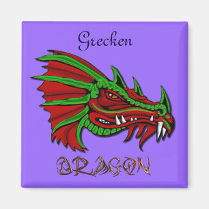 Grecken the Mystical Dragon Fantasy Art Magnet