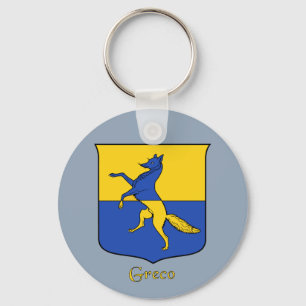 Greco Italian Surname Historical Shield Key Ring
