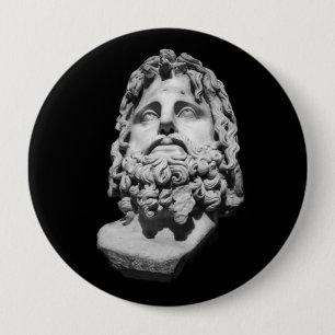 Greco Roman Bust 10 Cm Round Badge