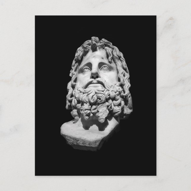 Greco Roman Bust Holiday Postcard (Front)