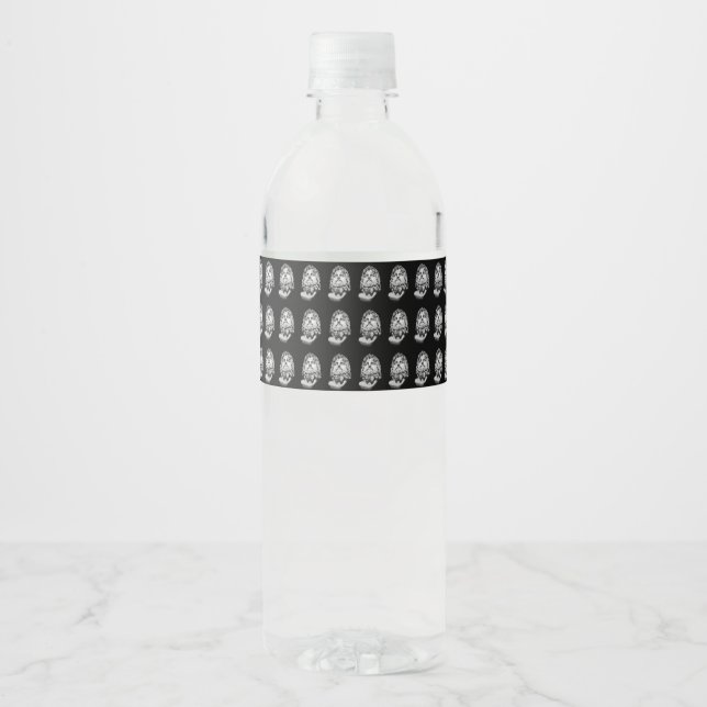 Greco Roman Bust Water Bottle Label (Front)