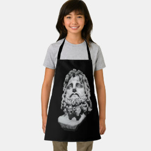 Greco Roman Marble Bust Classical Black and White Apron