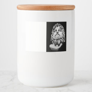 Greco Roman Marble Bust Classical Black and White Food Label