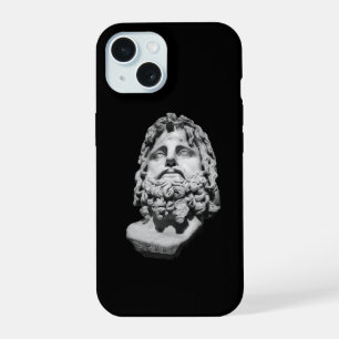 Greco Roman Marble Bust Classical Black and White iPhone 15 Case