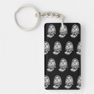 Greco Roman Marble Bust Classical Black and White Key Ring