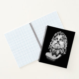 Greco Roman Marble Bust Classical Black and White Notebook