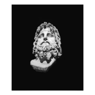 Greco Roman Marble Bust Classical Black and White Photo Print