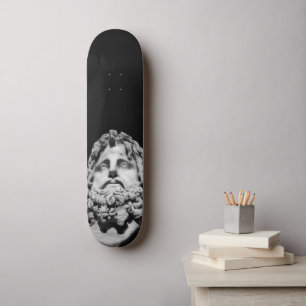 Greco Roman Marble Bust Classical Black and White Skateboard