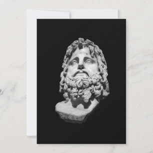 Greco Roman Marble Bust Classical Black and White Thank You Card