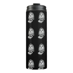 Greco Roman Marble Bust Classical Black and White Thermal Tumbler