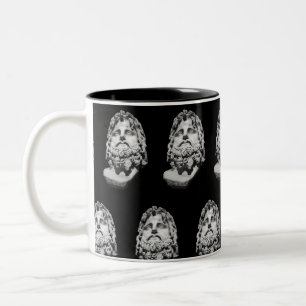 Greco Roman Marble Bust Classical Black and White Two-Tone Coffee Mug