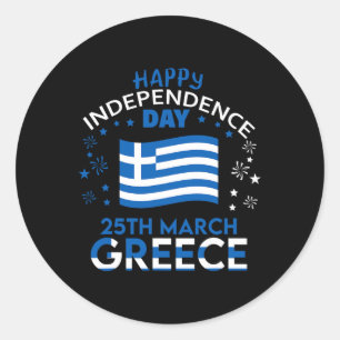 Greece 203rd Independence Day Greek Pride Greece F Classic Round Sticker