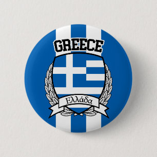 Greece 6 Cm Round Badge