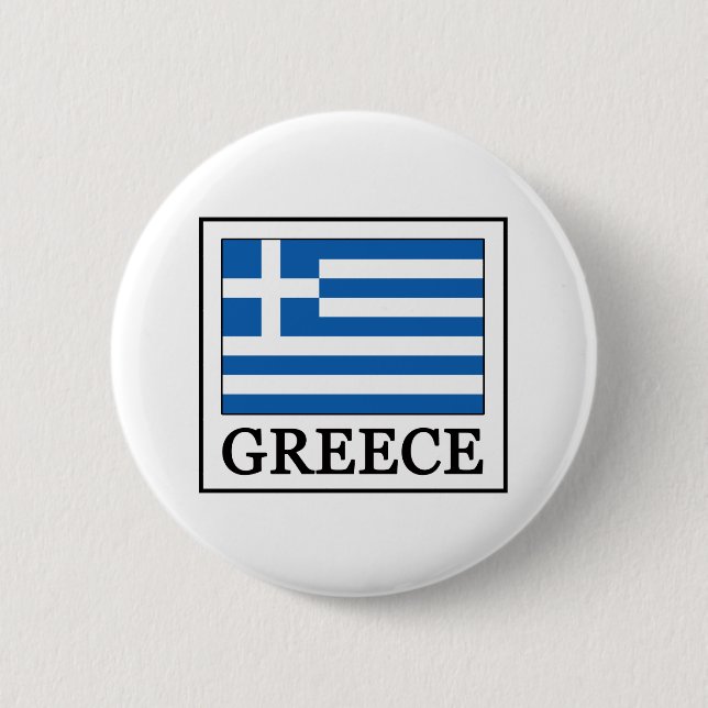 Greece 6 Cm Round Badge (Front)