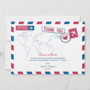 Greece Air Mail Wedding Thank You