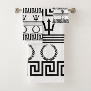 Greece Ancient Symbols Bath Towel Set