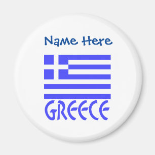 Greece and Greek Flag Blue Personalisation  Magnet