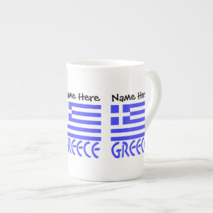 Greece and Greek Flag Personalised Bone China Mug