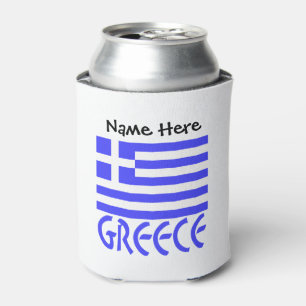 Greece and Greek Flag Personalised  Can Cooler