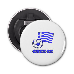 Greece and Greek Flag Soccer Ball Bottle Opener