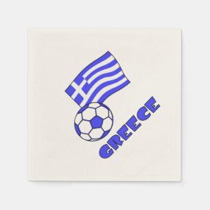 Greece and Greek Flag Soccer Ball Napkin