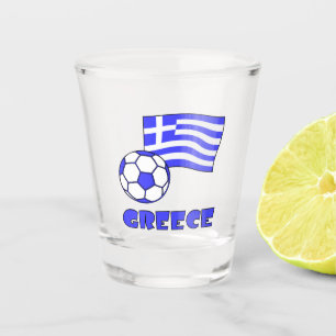 Greece and Greek Flag Soccer Ball Shot Glass