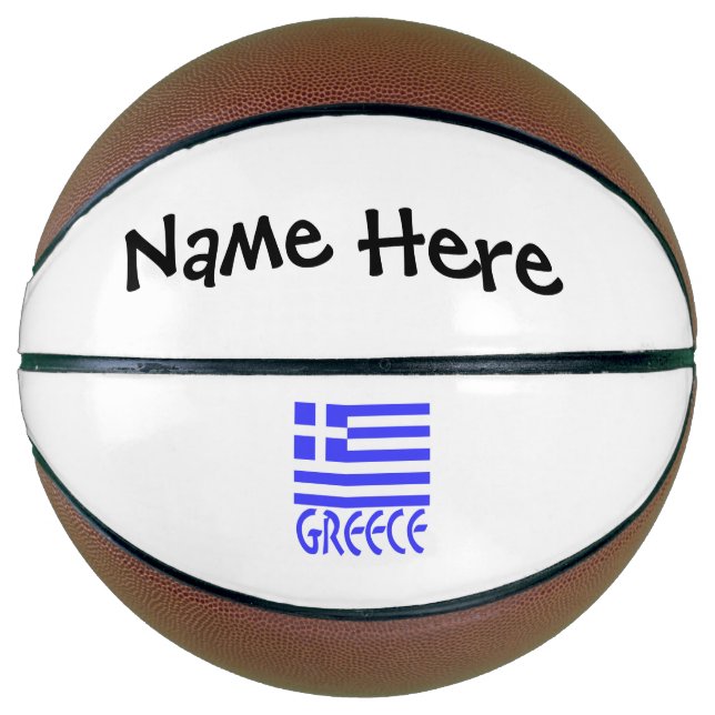 Greece and Greek Flag with Your Name Basketball (Front)