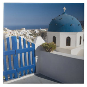 Greece and Greek Island of Santorini from the Ceramic Tile