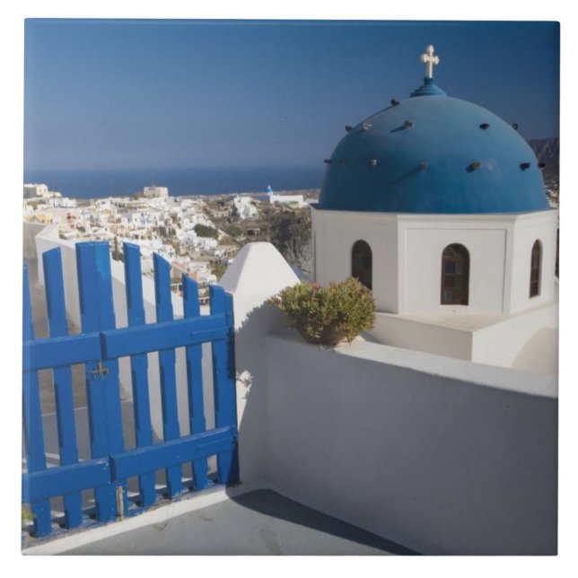 Greece and Greek Island of Santorini from the Ceramic Tile (Front)