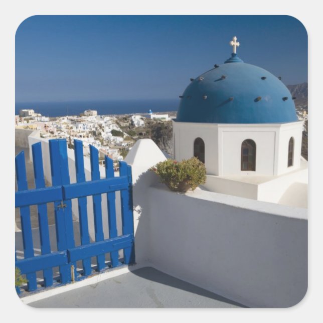 Greece and Greek Island of Santorini from the Square Sticker (Front)