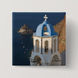 Greece and Greek Island of Santorini town of Oia 2 15 Cm Square Badge