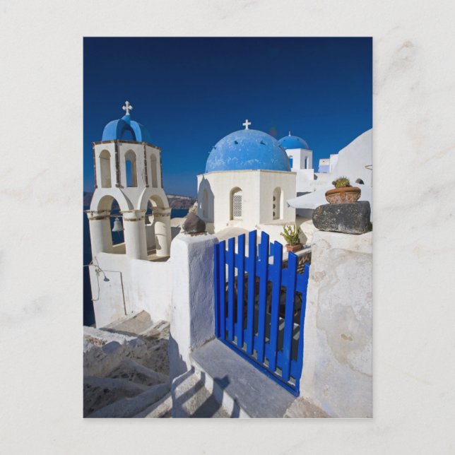 Greece and Greek Island of Santorini town of Oia 3 Postcard (Front)