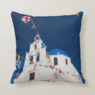 Greece and Greek Island of Santorini town of Oia 4 Cushion