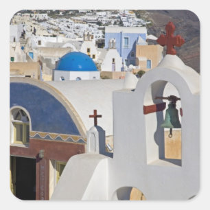 Greece and Greek Island of Santorini town of Oia 5 Square Sticker