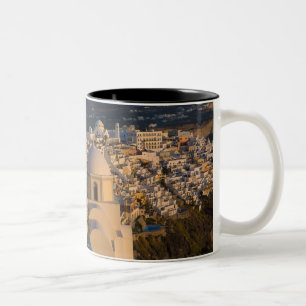Greece and Greek Island of Santorini town of Two-Tone Coffee Mug