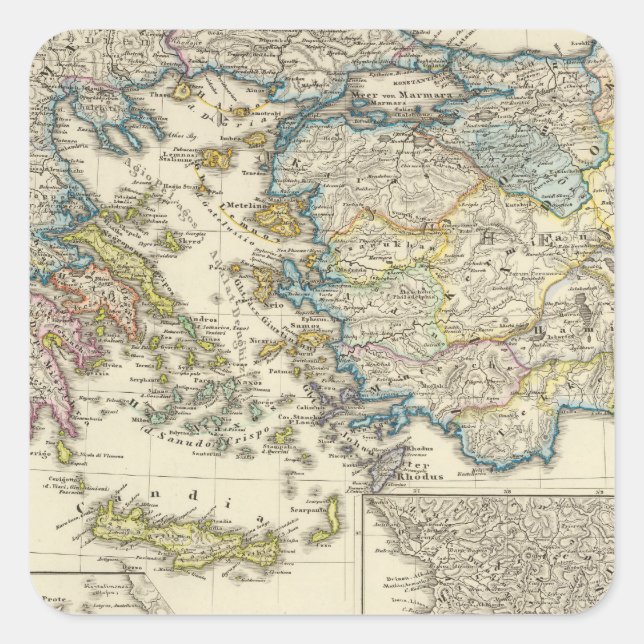 Greece, Asia Minor 1453 Square Sticker (Front)