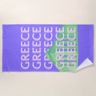 Greece, Athens Travel Art Beach Towel