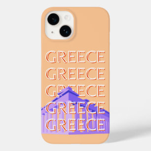 Greece, Athens Travel Art, Orange Case-Mate iPhone 14 Case