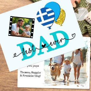 Greece Best Dad Ever Photo Card, Flag, Father's Card