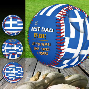 Greece Best Dad, patriotic, Greek Flag Baseball