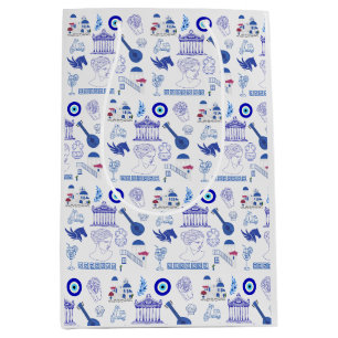 Greece Blue and White Medium Gift Bag